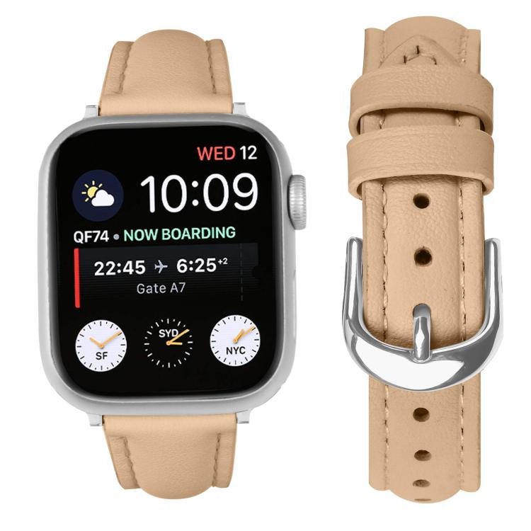 For Apple Watch 46mm / 49mm / 45mm / 44mm Small Waist PU Leather Watch Band