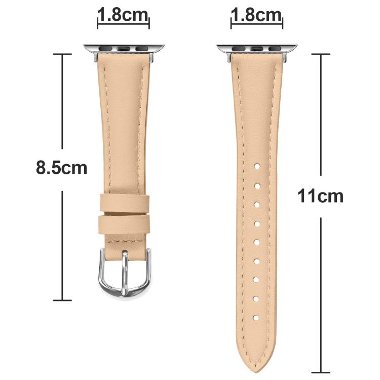 For Apple Watch 46mm / 49mm / 45mm / 44mm Small Waist PU Leather Watch Band
