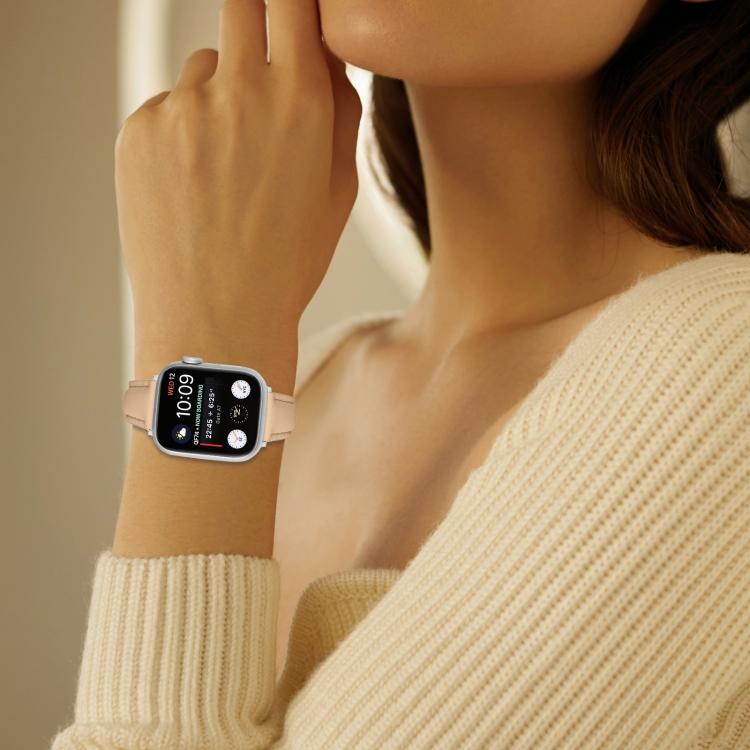 For Apple Watch 46mm / 49mm / 45mm / 44mm Small Waist PU Leather Watch Band