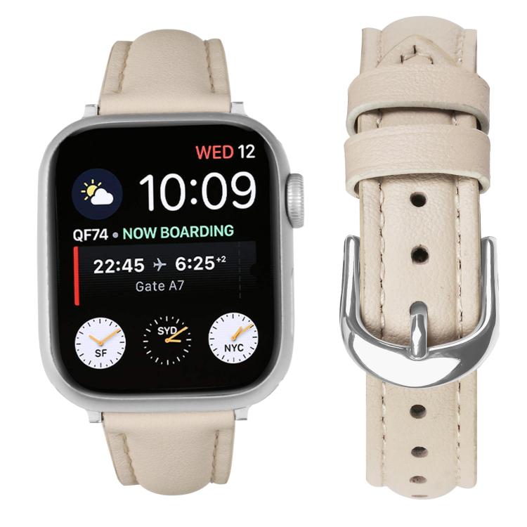 For Apple Watch 46mm / 49mm / 45mm / 44mm Small Waist PU Leather Watch Band