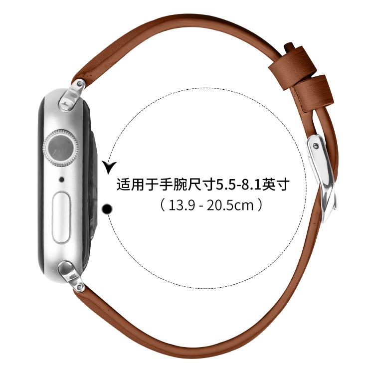 For Apple Watch 46mm / 49mm / 45mm / 44mm Small Waist PU Leather Watch Band
