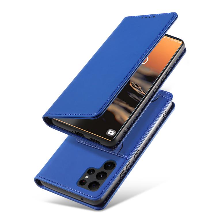 For Samsung Galaxy S23+ 5G Magnetism Skin Feel Card Holder Leather Phone Case