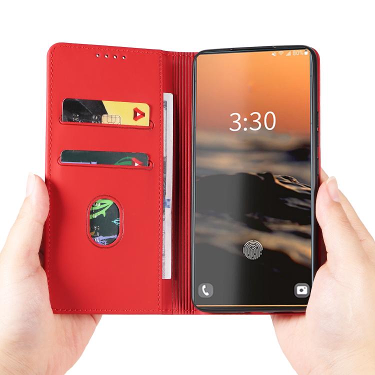 For Samsung Galaxy S23+ 5G Magnetism Skin Feel Card Holder Leather Phone Case