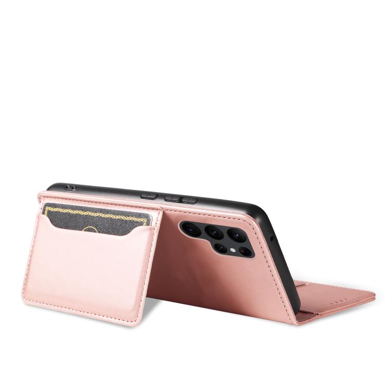 For Samsung Galaxy S23+ 5G Magnetism Skin Feel Card Holder Leather Phone Case