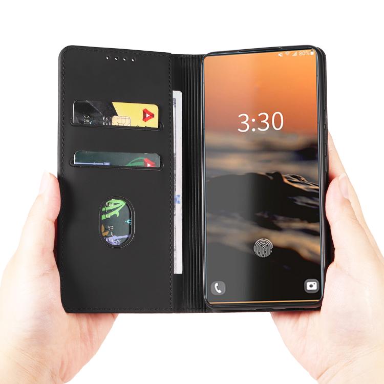 For Samsung Galaxy S23+ 5G Magnetism Skin Feel Card Holder Leather Phone Case