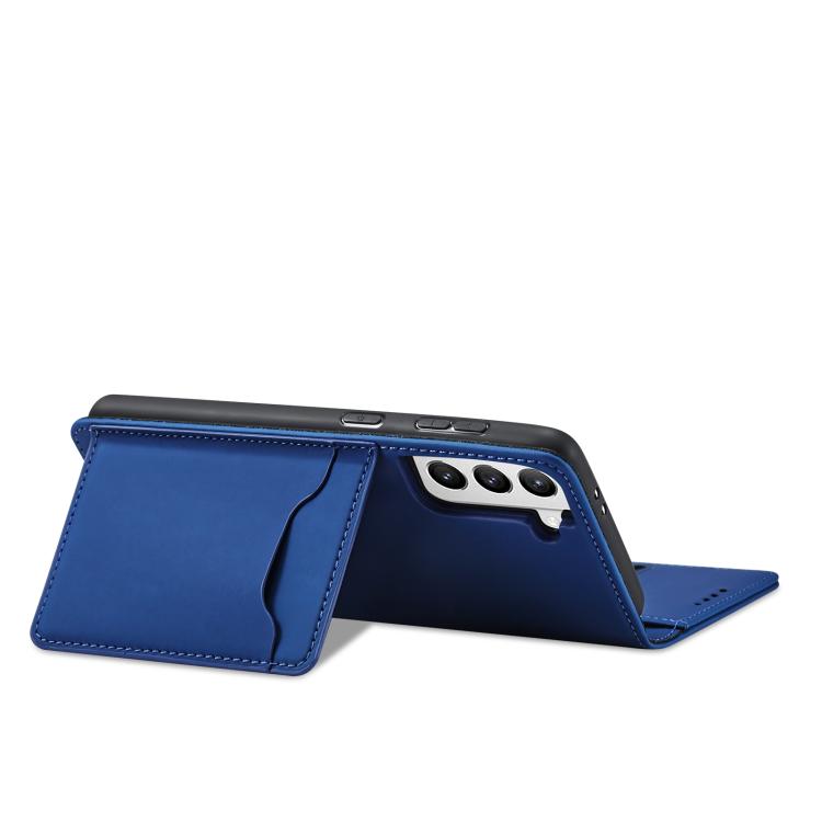 For Samsung Galaxy S21+ 5G Magnetism Skin Feel Card Holder Leather Phone Case