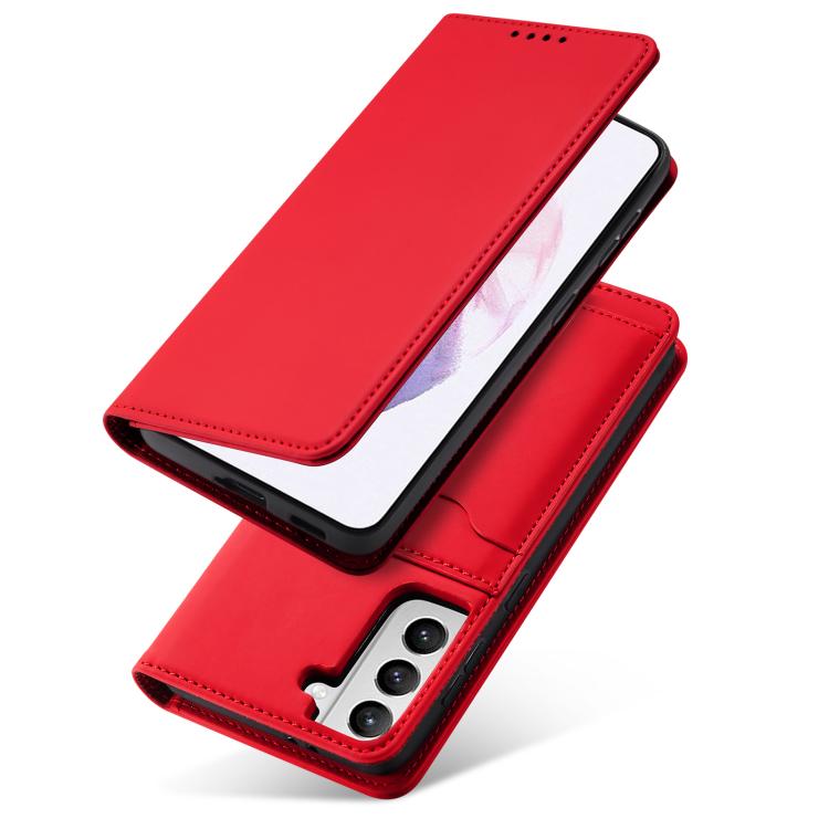 For Samsung Galaxy S21+ 5G Magnetism Skin Feel Card Holder Leather Phone Case
