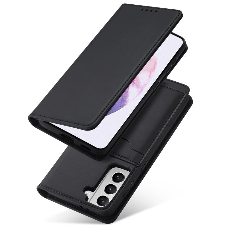 For Samsung Galaxy S21+ 5G Magnetism Skin Feel Card Holder Leather Phone Case