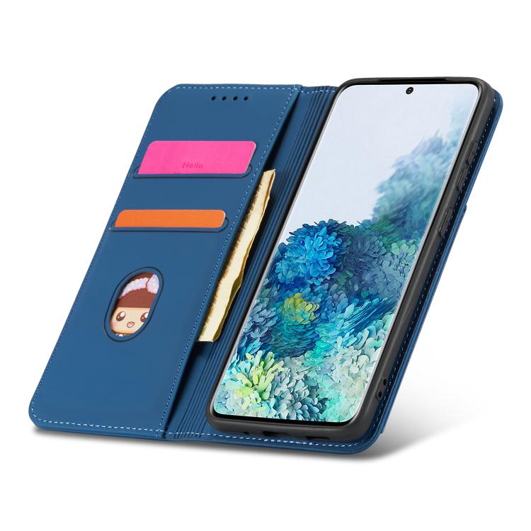 For Samsung Galaxy Note20 Ultra Magnetism Skin Feel Card Holder Leather Phone Case