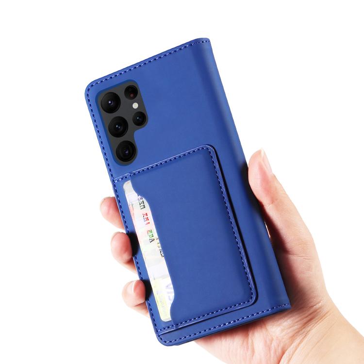 For Samsung Galaxy Note20 Ultra Magnetism Skin Feel Card Holder Leather Phone Case