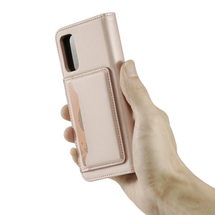 For Samsung Galaxy Note20 Ultra Magnetism Skin Feel Card Holder Leather Phone Case