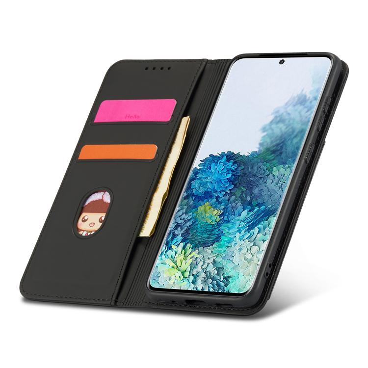 For Samsung Galaxy Note20 Ultra Magnetism Skin Feel Card Holder Leather Phone Case
