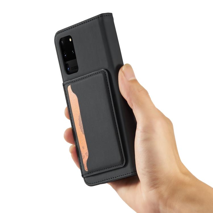 For Samsung Galaxy Note20 Ultra Magnetism Skin Feel Card Holder Leather Phone Case