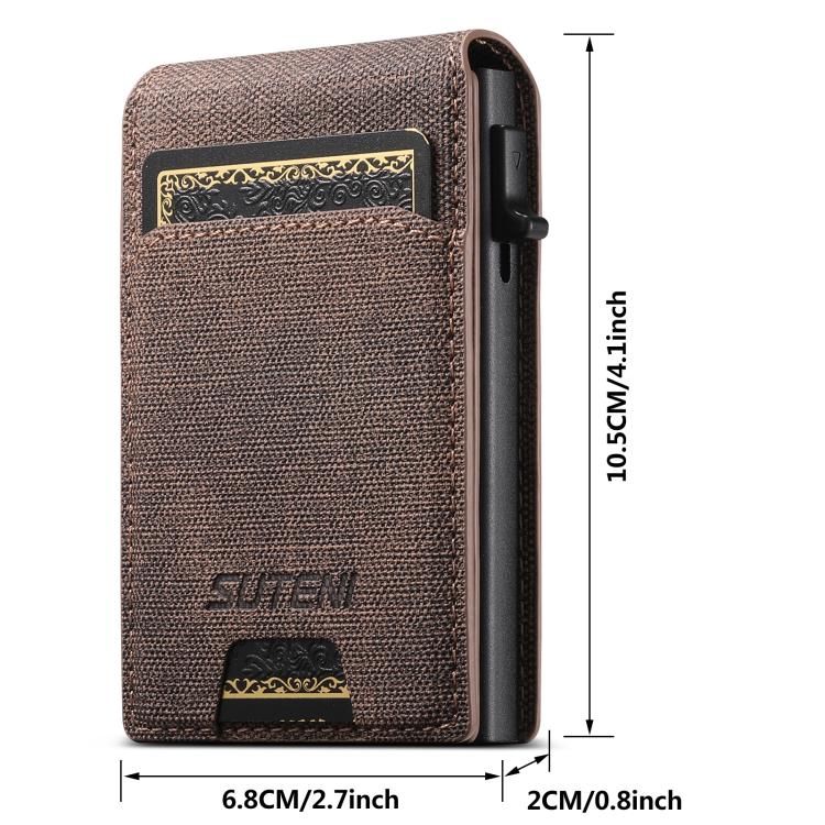 Suteni Denim Pattern Button Automatically Pops Out the Card Box