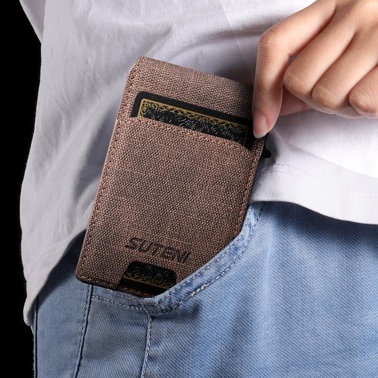 Suteni Denim Pattern Button Automatically Pops Out the Card Box