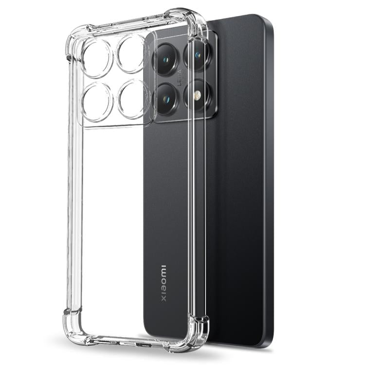 For Xiaomi 14T 5G NORTHJO 2 in 1 TPU Airbag Shockproof Phone Case with Screen Film - Clear