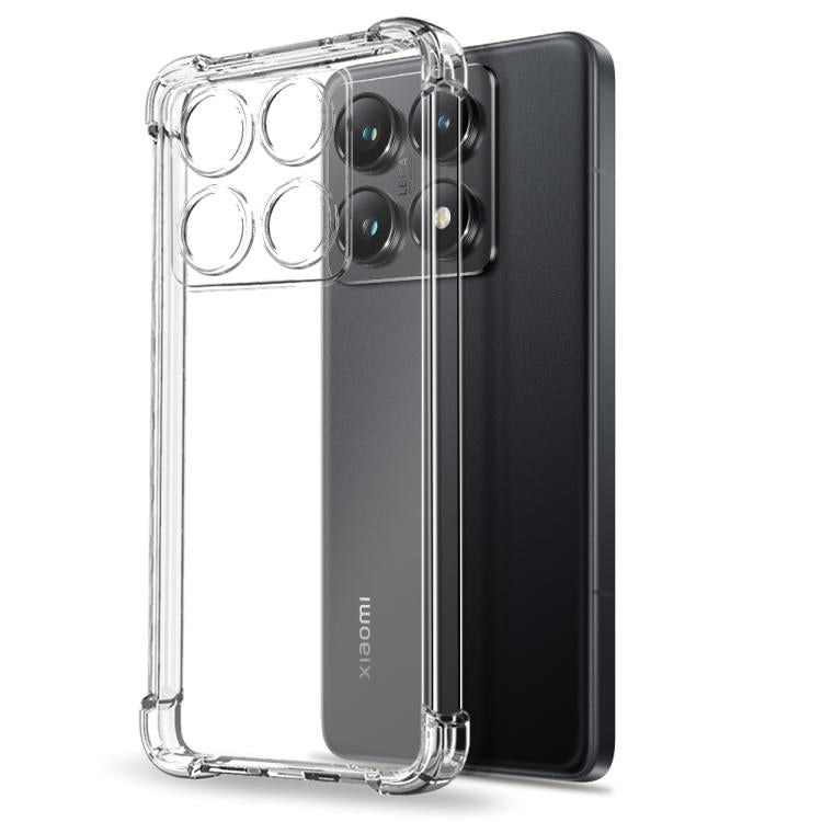 For Xiaomi 14T Pro 5G NORTHJO 2 in 1 TPU Airbag Shockproof Phone Case with Screen Film - Clear