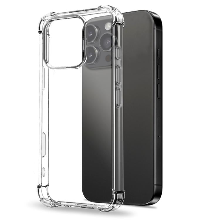 For iPhone 16 Pro NORTHJO 3 in 1 TPU Airbag Shockproof Phone Case with Screen Protector Lens Film - Clear