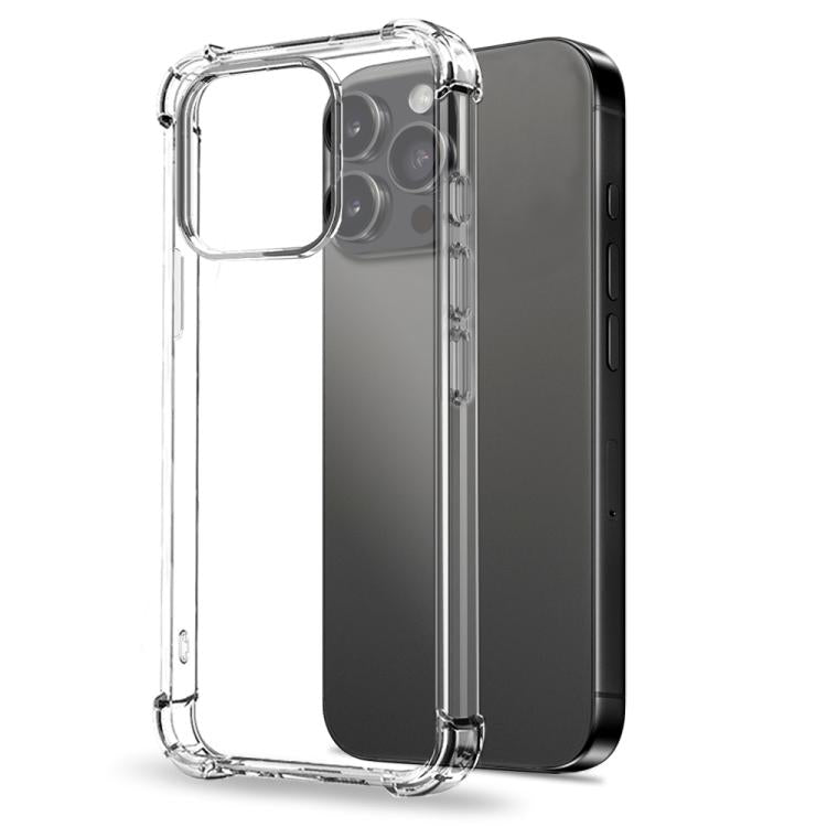 For iPhone 15 Pro Max NORTHJO 3 in 1 TPU Airbag Shockproof Phone Case with Screen Protector Lens Film - Clear