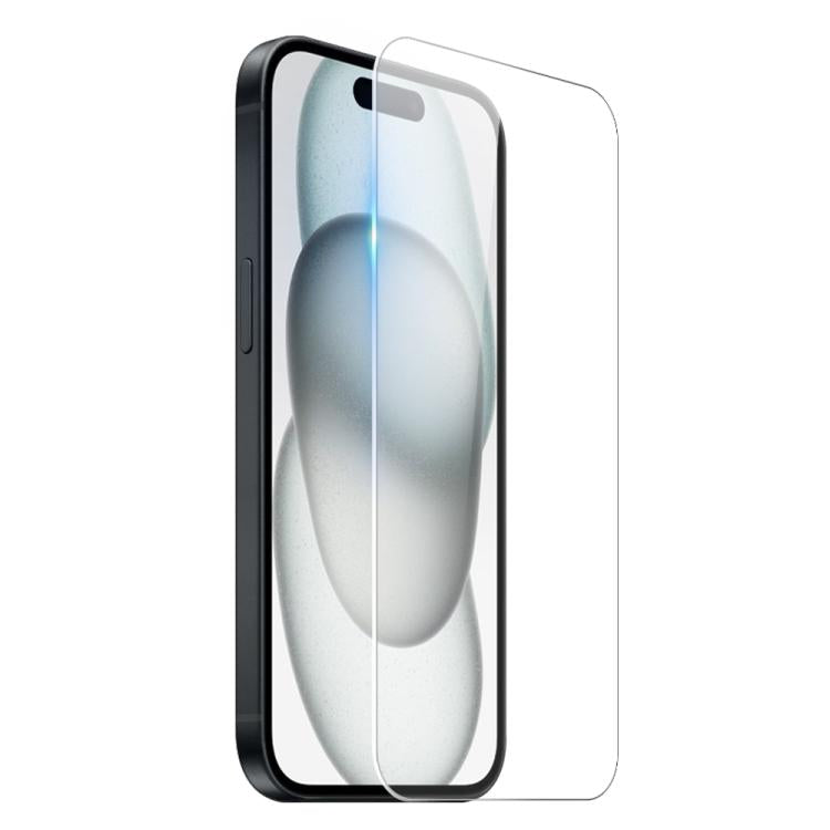 For iPhone 15 Plus NORTHJO 3 in 1 TPU Airbag Shockproof Phone Case with Screen Protector Lens Film - Clear