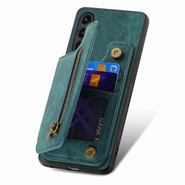 For Redmi Turbo 4 Retro Leather Zipper Wallet Back Phone Case