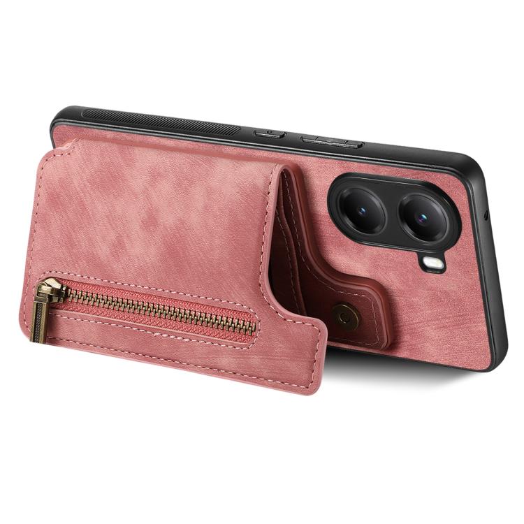 For Xiaomi Poco X7 Pro Retro Leather Zipper Wallet Back Phone Case