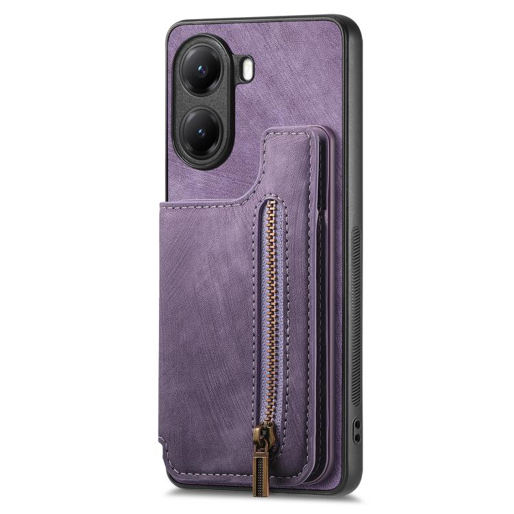 For Xiaomi Poco X7 Pro Retro Leather Zipper Wallet Back Phone Case