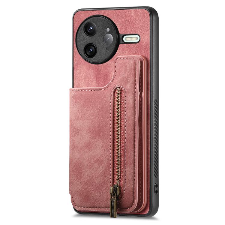 For Redmi K80 / Poco F7 Pro Retro Leather Zipper Wallet Back Phone Case