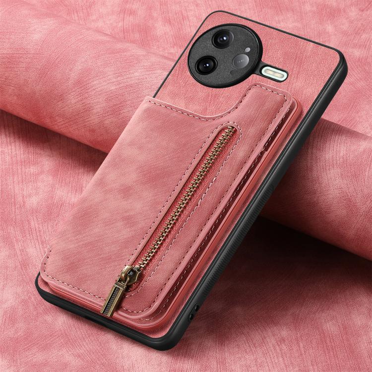 For Redmi K80 / Poco F7 Pro Retro Leather Zipper Wallet Back Phone Case