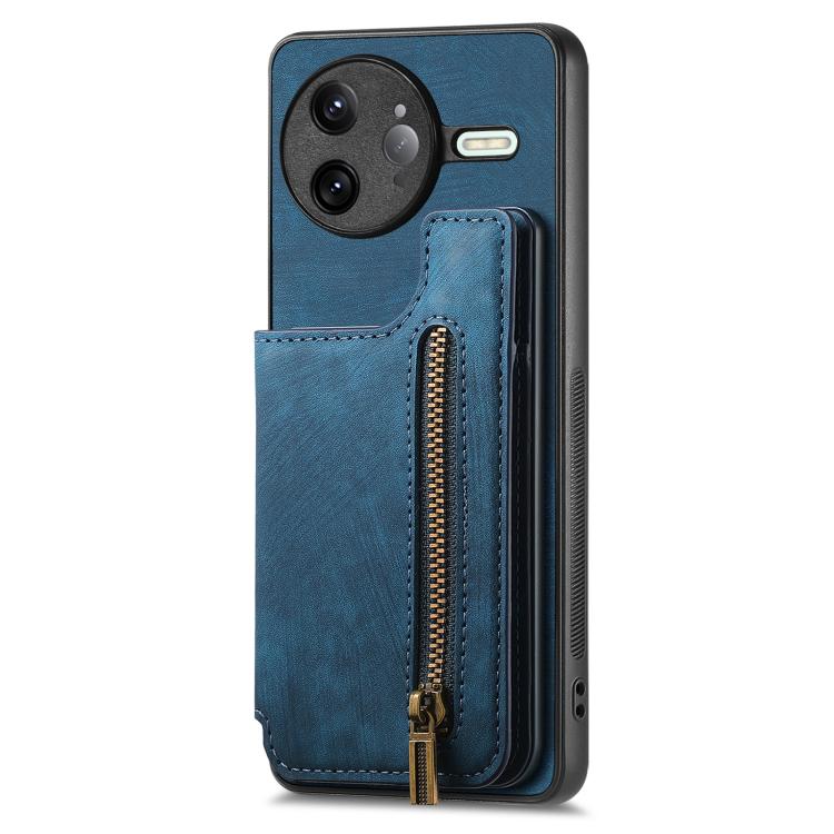 For Redmi K80 / Poco F7 Pro Retro Leather Zipper Wallet Back Phone Case