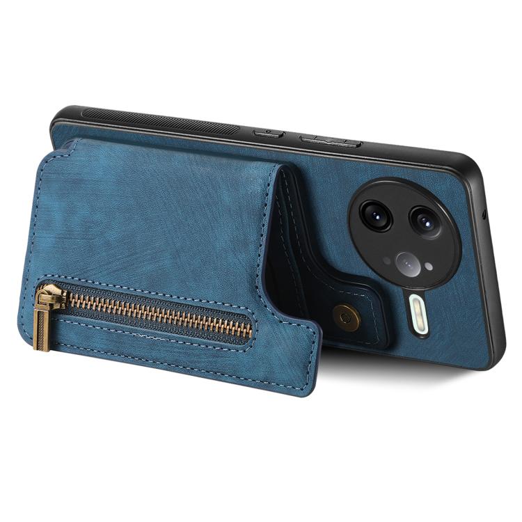 For Redmi K80 / Poco F7 Pro Retro Leather Zipper Wallet Back Phone Case
