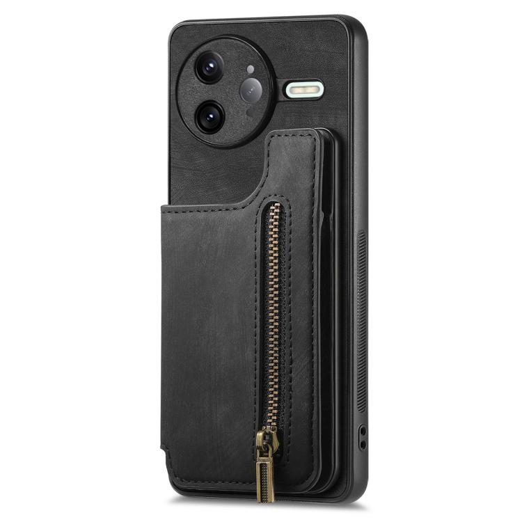 For Redmi K80 / Poco F7 Pro Retro Leather Zipper Wallet Back Phone Case