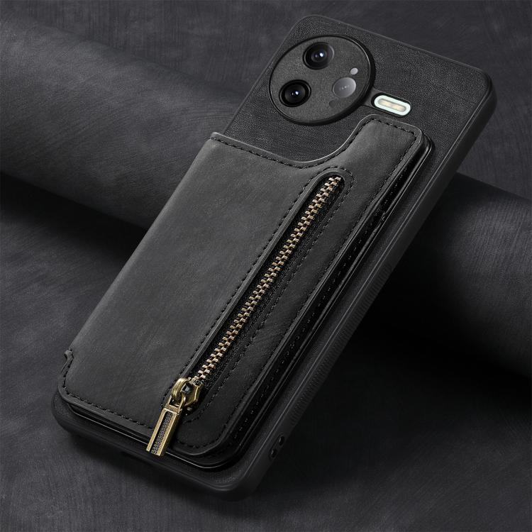 For Redmi K80 / Poco F7 Pro Retro Leather Zipper Wallet Back Phone Case