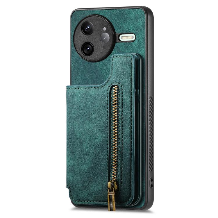 For Redmi K80 / Poco F7 Pro Retro Leather Zipper Wallet Back Phone Case