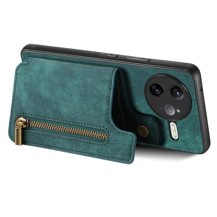 For Redmi K80 / Poco F7 Pro Retro Leather Zipper Wallet Back Phone Case
