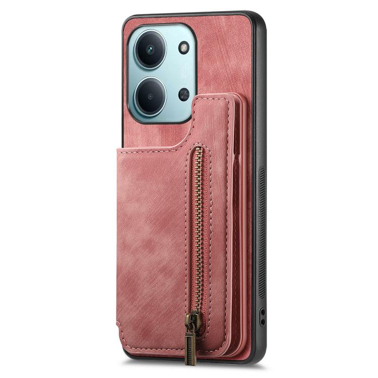 For Redmi 15C 5G / 4G Glodal 171mm Retro Leather Zipper Wallet Back Phone Case