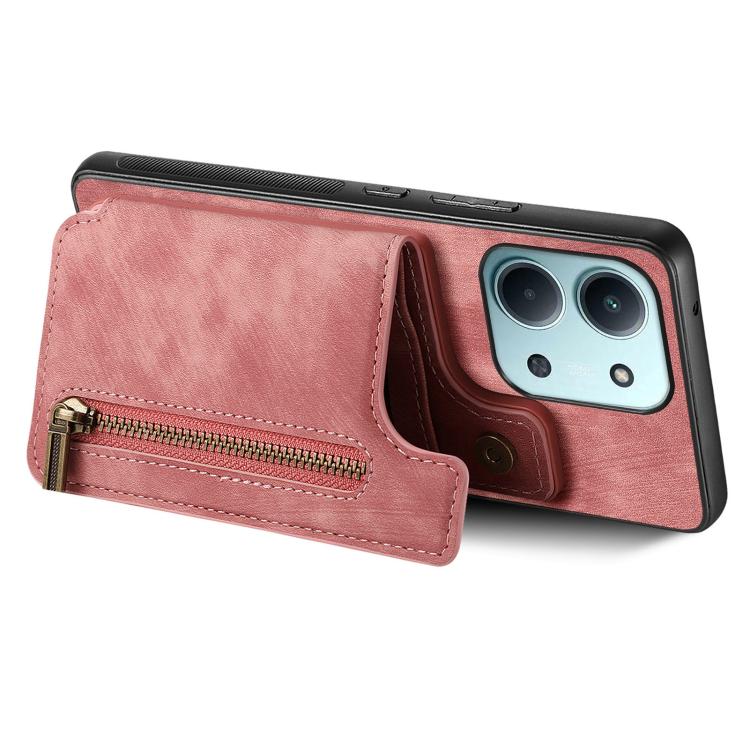 For Redmi 15C 5G / 4G Glodal 171mm Retro Leather Zipper Wallet Back Phone Case