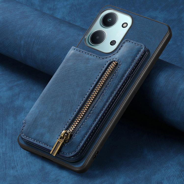 For Redmi 15C 5G / 4G Glodal 171mm Retro Leather Zipper Wallet Back Phone Case