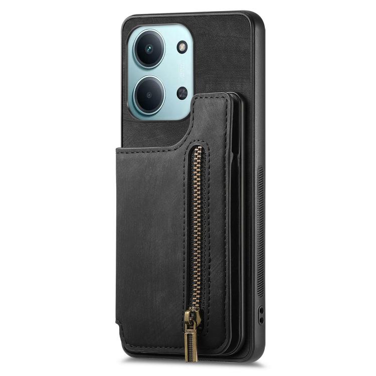 For Redmi 15C 5G / 4G Glodal 171mm Retro Leather Zipper Wallet Back Phone Case