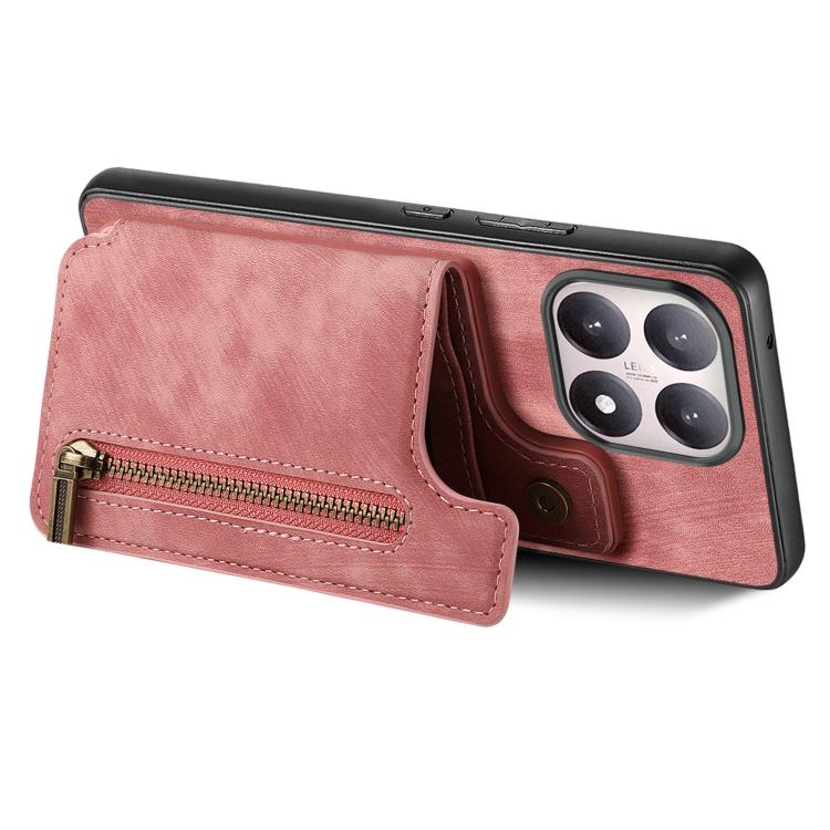 For Xiaomi 15T Retro Leather Zipper Wallet Back Phone Case