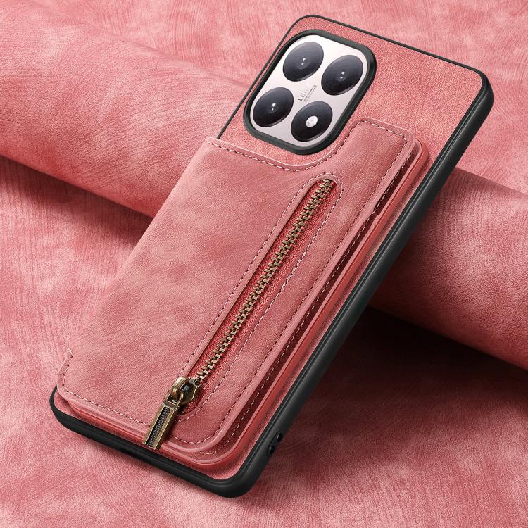 For Xiaomi 15T Retro Leather Zipper Wallet Back Phone Case
