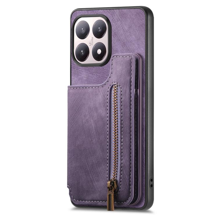 For Xiaomi 15T Retro Leather Zipper Wallet Back Phone Case