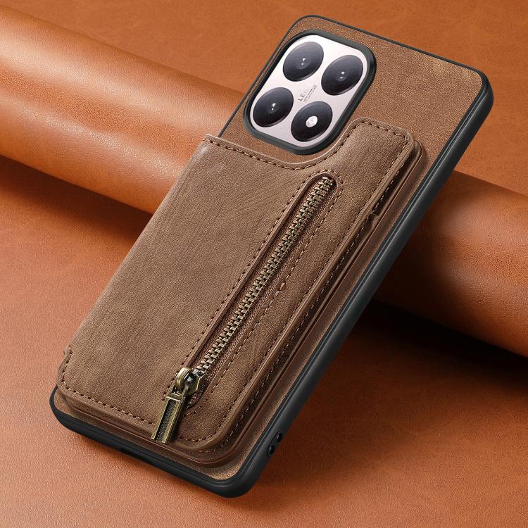 For Xiaomi 15T Retro Leather Zipper Wallet Back Phone Case