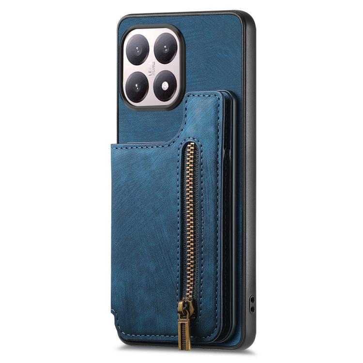 For Xiaomi 15T Retro Leather Zipper Wallet Back Phone Case
