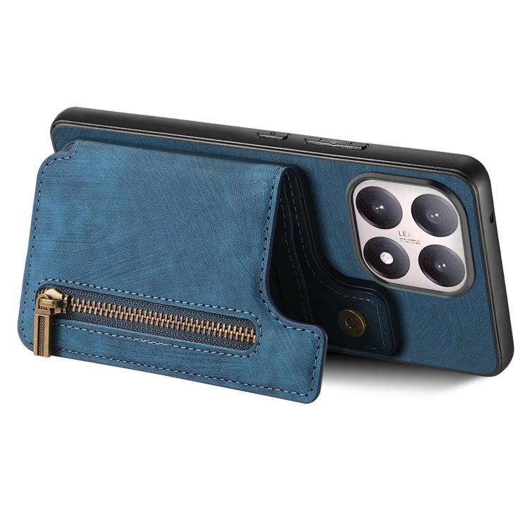 For Xiaomi 15T Retro Leather Zipper Wallet Back Phone Case