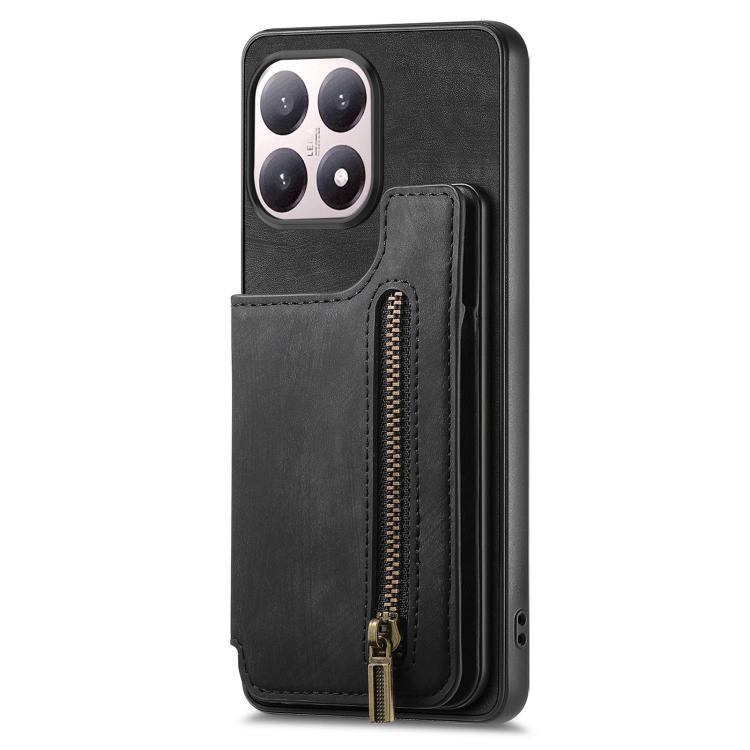 For Xiaomi 15T Retro Leather Zipper Wallet Back Phone Case