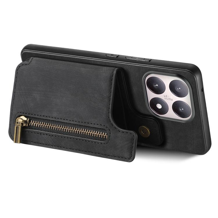 For Xiaomi 15T Retro Leather Zipper Wallet Back Phone Case