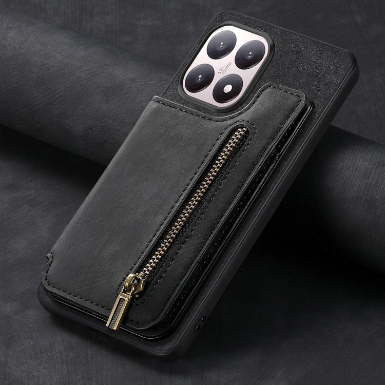 For Xiaomi 15T Retro Leather Zipper Wallet Back Phone Case
