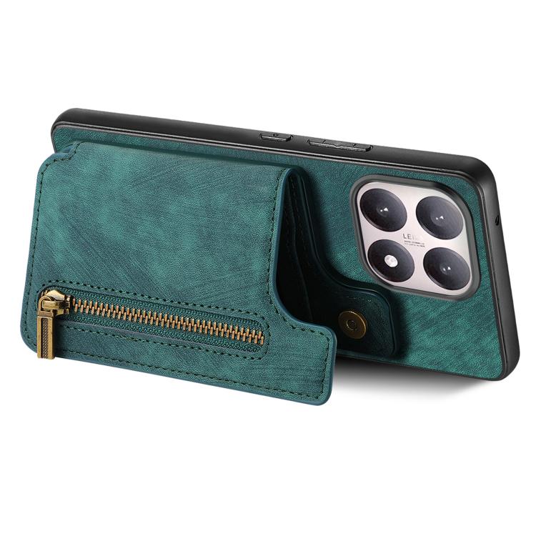 For Xiaomi 15T Retro Leather Zipper Wallet Back Phone Case