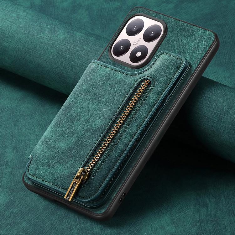 For Xiaomi 15T Retro Leather Zipper Wallet Back Phone Case